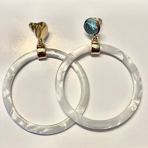 Uncommon James White Marble Earrings